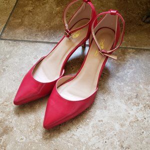 Red Ankle-Strap Stilettos
